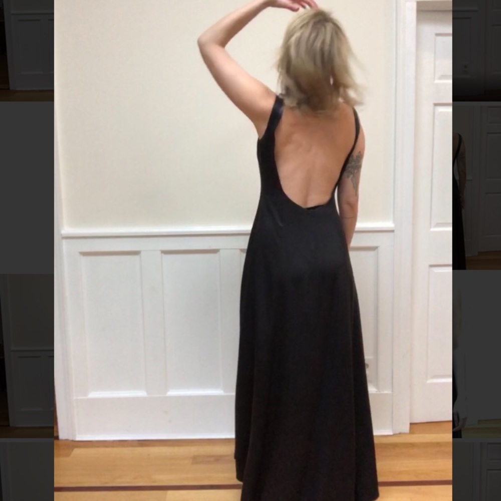 Tahari Silk Low-Back Gown